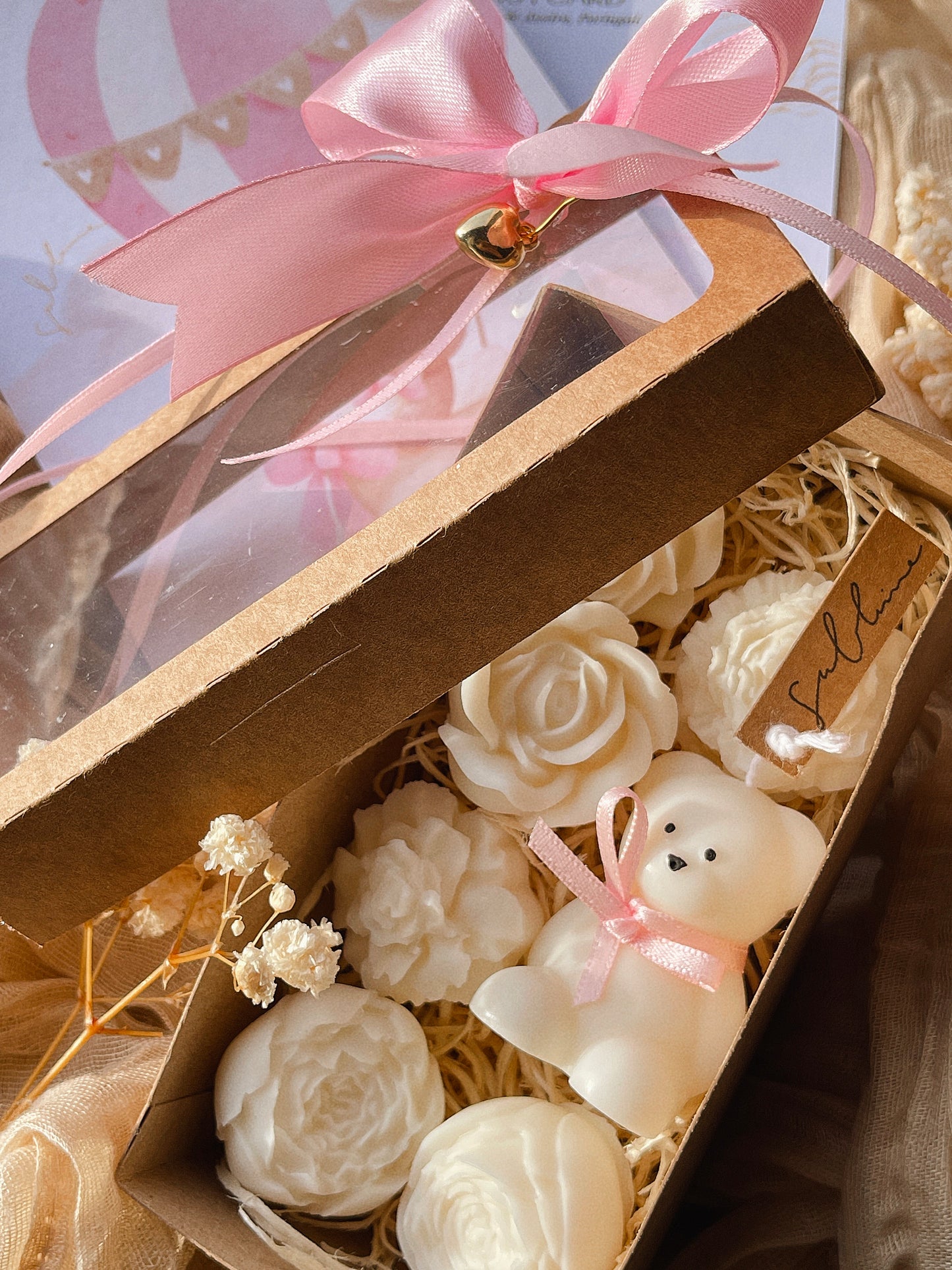 Coffret Perfumado Pequeno Urso | Vela Decorativa e Wax Melts n°02 Sublime - Lírio dos Balcãs