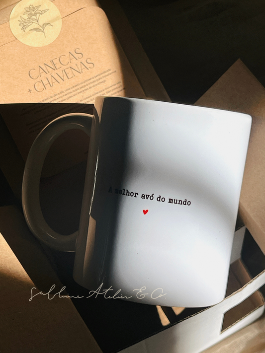 Caneca Clássica com Ilustração Autoral e Mensagem Personalizada