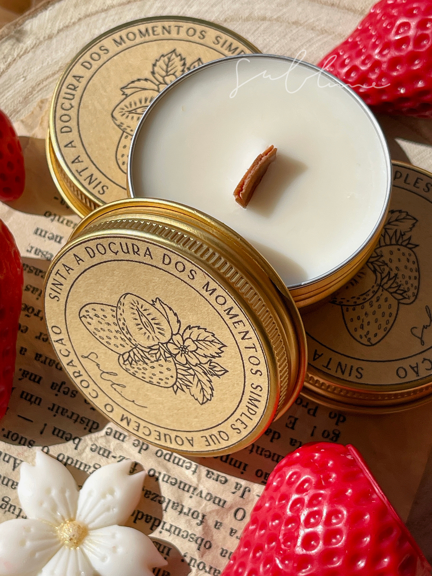 Vela Perfumada Artesanal 30g | n°06 Afeto - Morangos Silvestres
