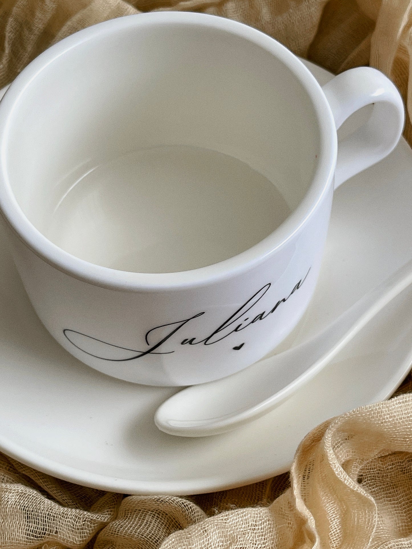 Conjunto de Chávena Personalizada Nome e Ilustração Autoral