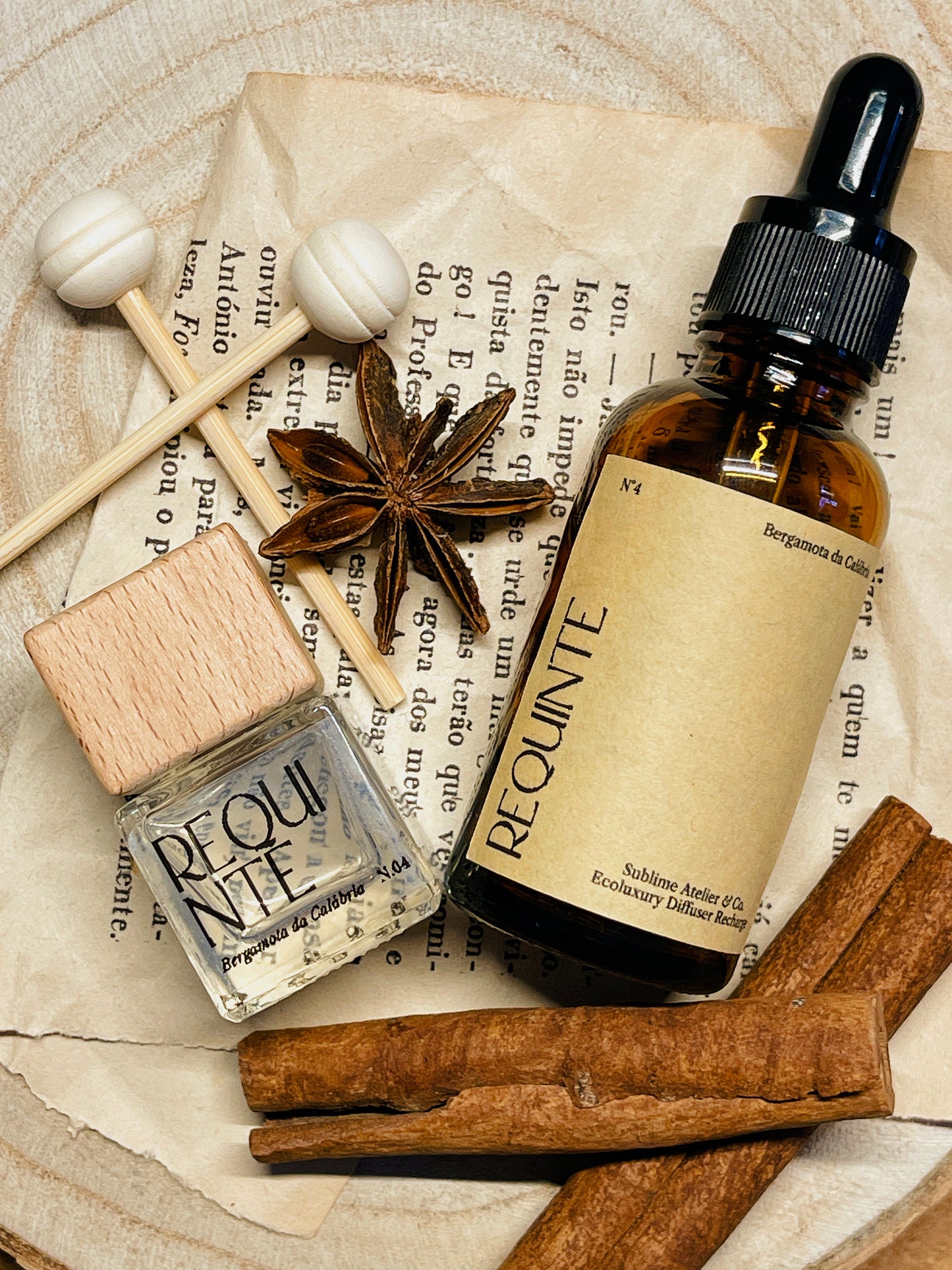 Coffret Aromático para Carro – Difusor de Varetas, Refil e Perfume de Ambiente | n°04 Requinte - Bergamota da Calábria
