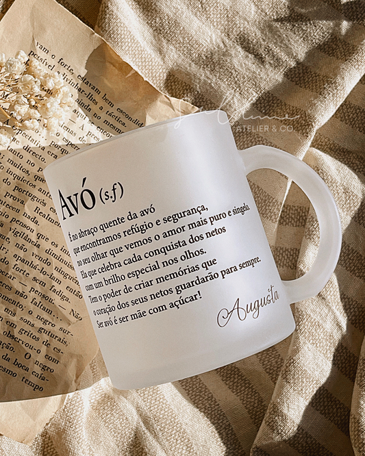 Caneca Matte Personalizada - Dicionário Afetivo, Nome e Ilustração