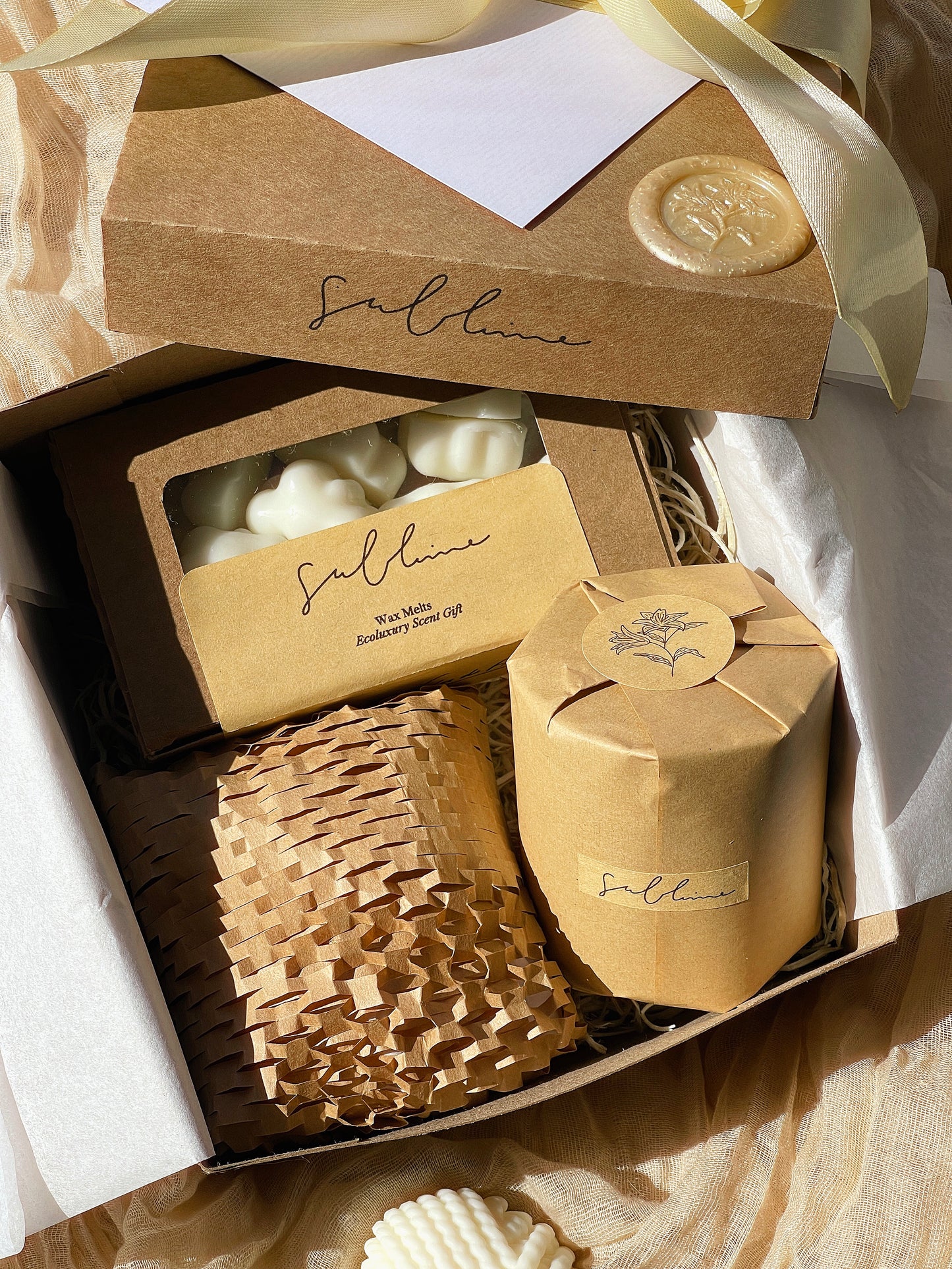 Coffret Best Sellers - Wax Melts, Vela Perfumada e Vela Decorativa Coração de Lã