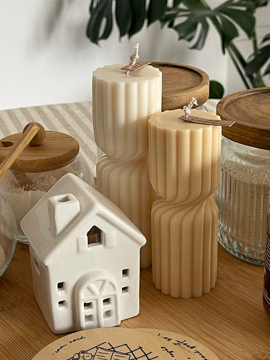 Vela Decorativa Pilar Plissado