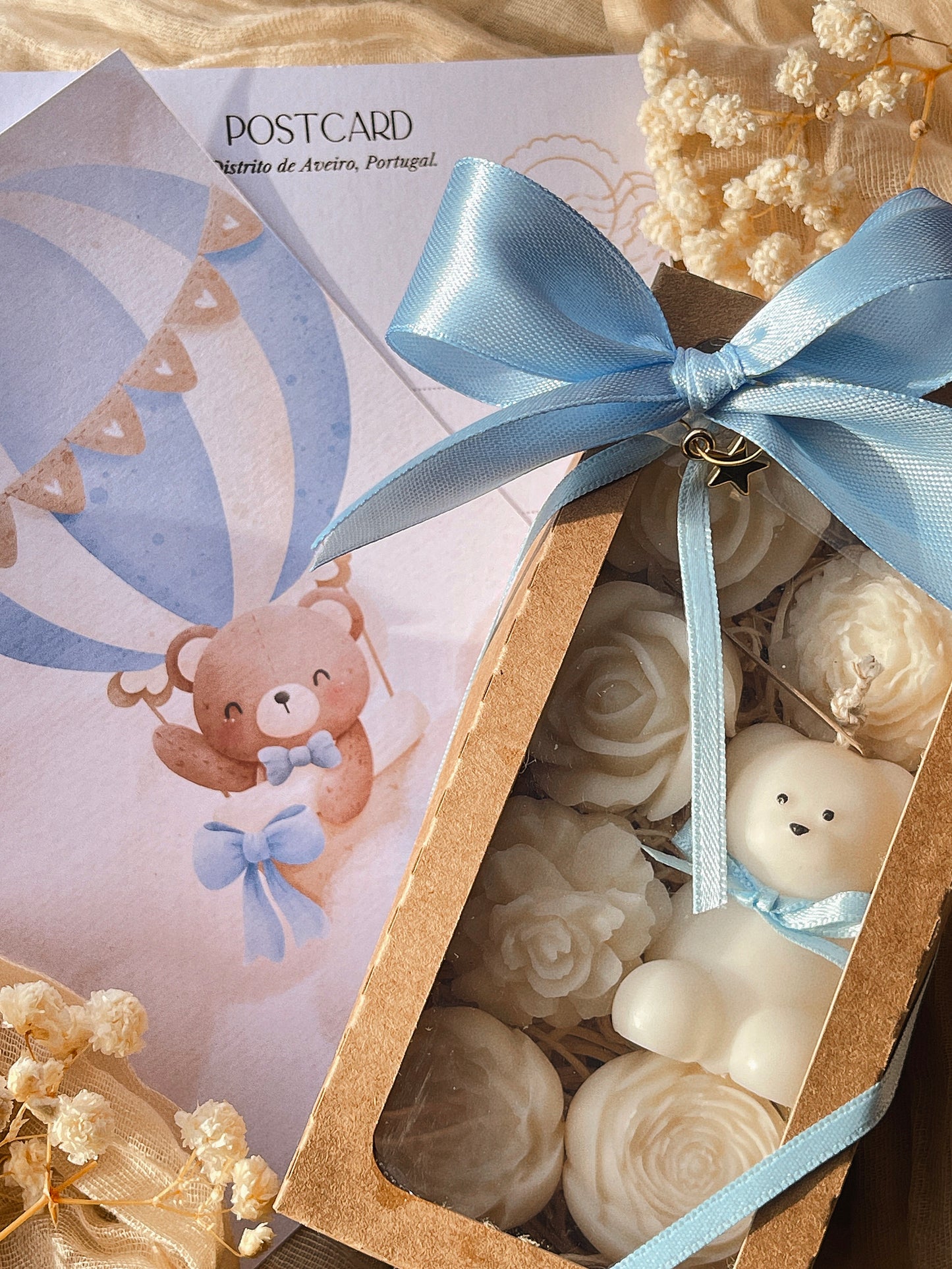 Coffret Perfumado Pequeno Urso | Vela Decorativa e Wax Melts n°02 Sublime - Lírio dos Balcãs