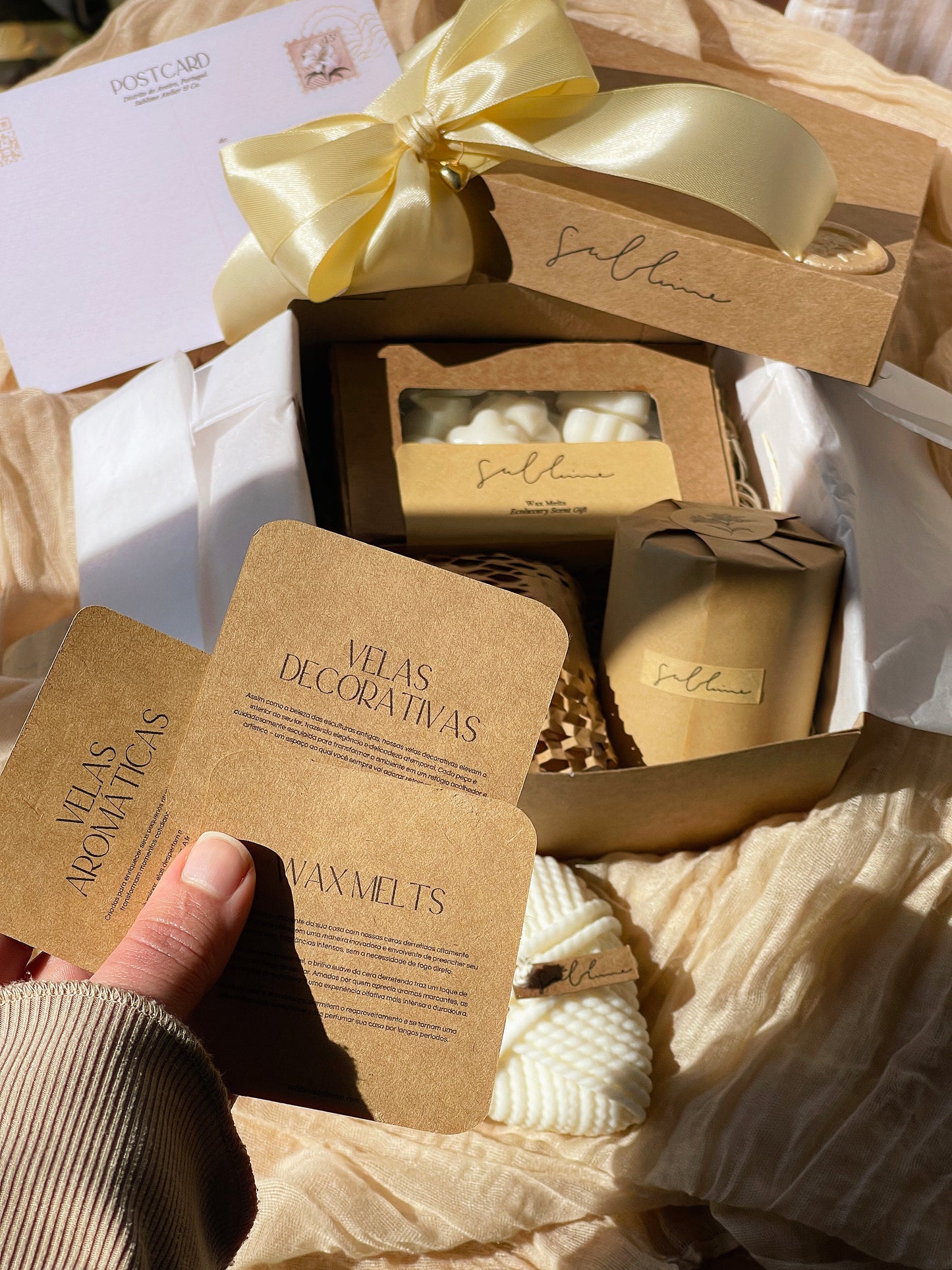 Coffret Best Sellers - Wax Melts, Vela Perfumada e Vela Decorativa Coração de Lã