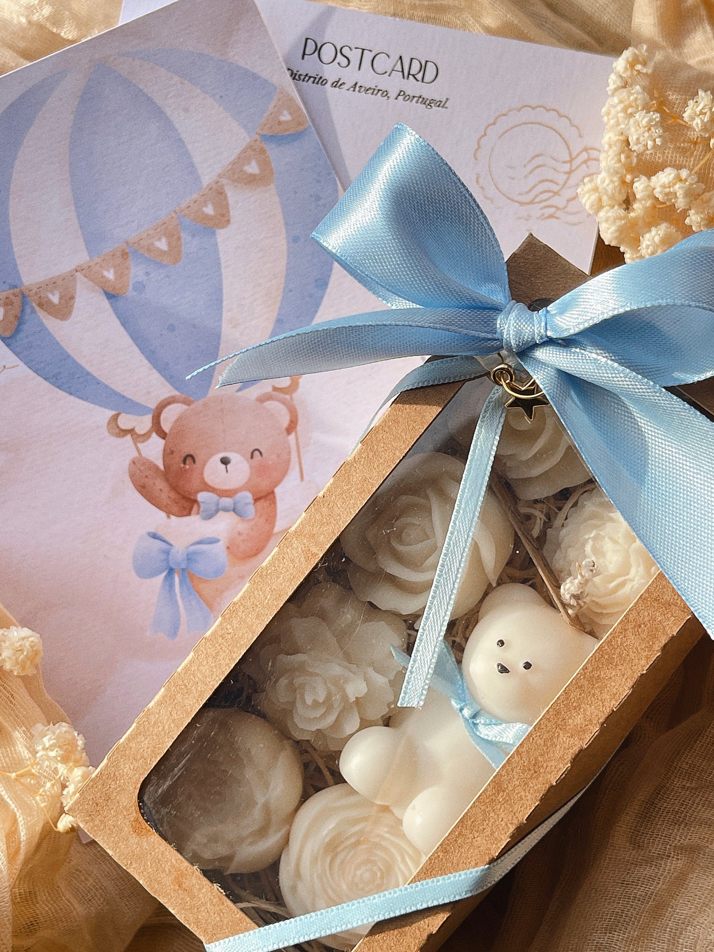 Coffret Perfumado Pequeno Urso | Vela Decorativa e Wax Melts n°02 Sublime - Lírio dos Balcãs