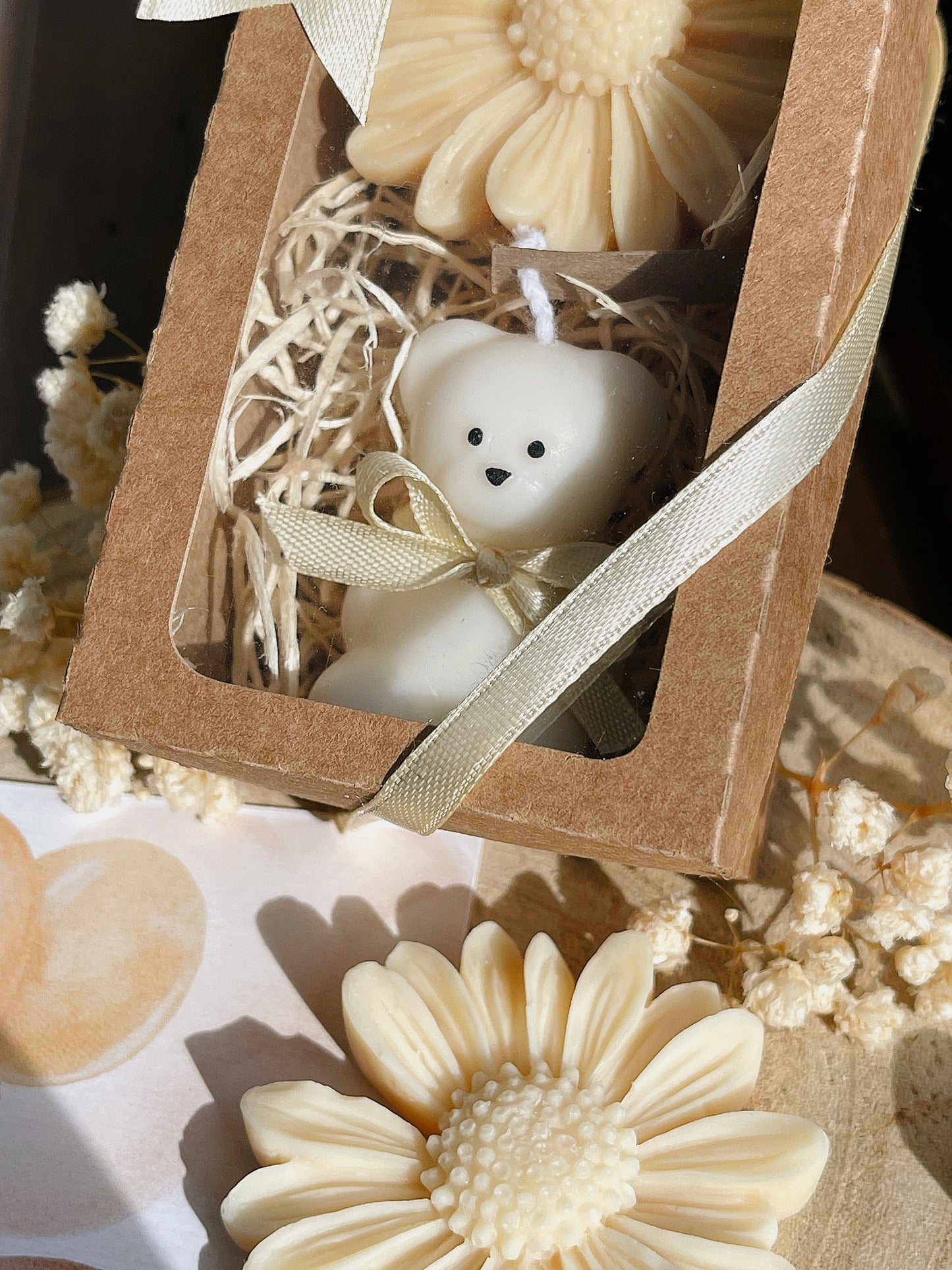 Coffret Perfumado Pequeno Urso | Vela Decorativa e Wax Melts n°03 Serenidade - Campo de Lavanda