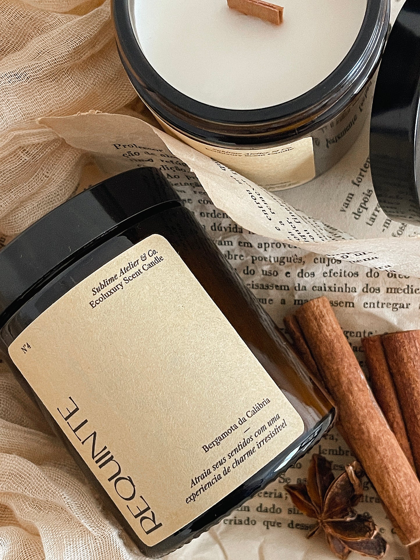 Vela Perfumada Artesanal 180g | n°04 Requinte - Bergamota da Calábria