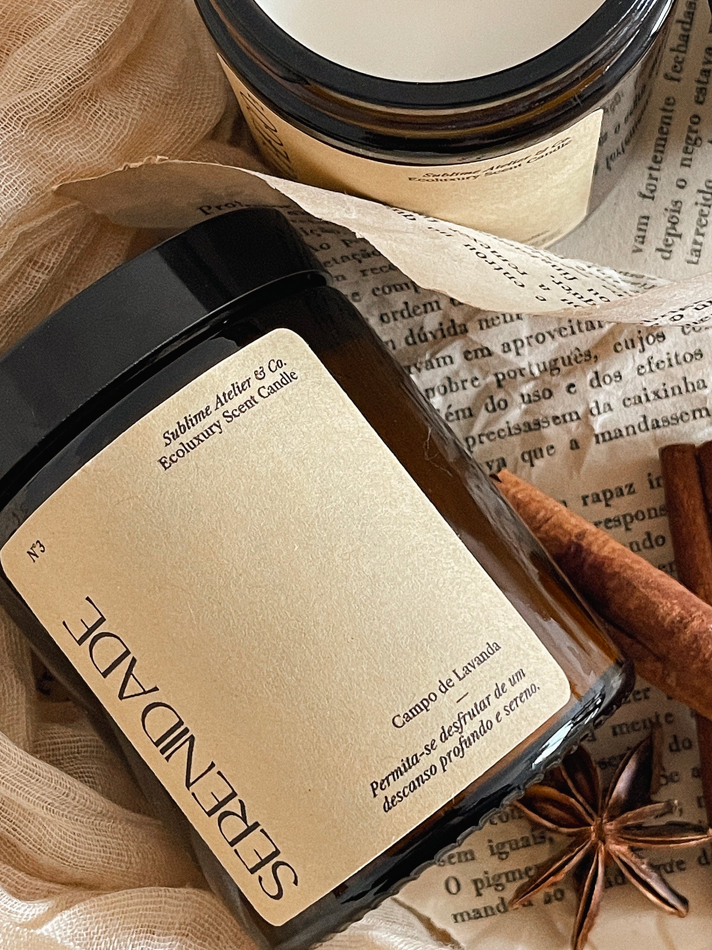 Vela Perfumada Artesanal 180g | n°03 Serenidade - Campo de Lavanda