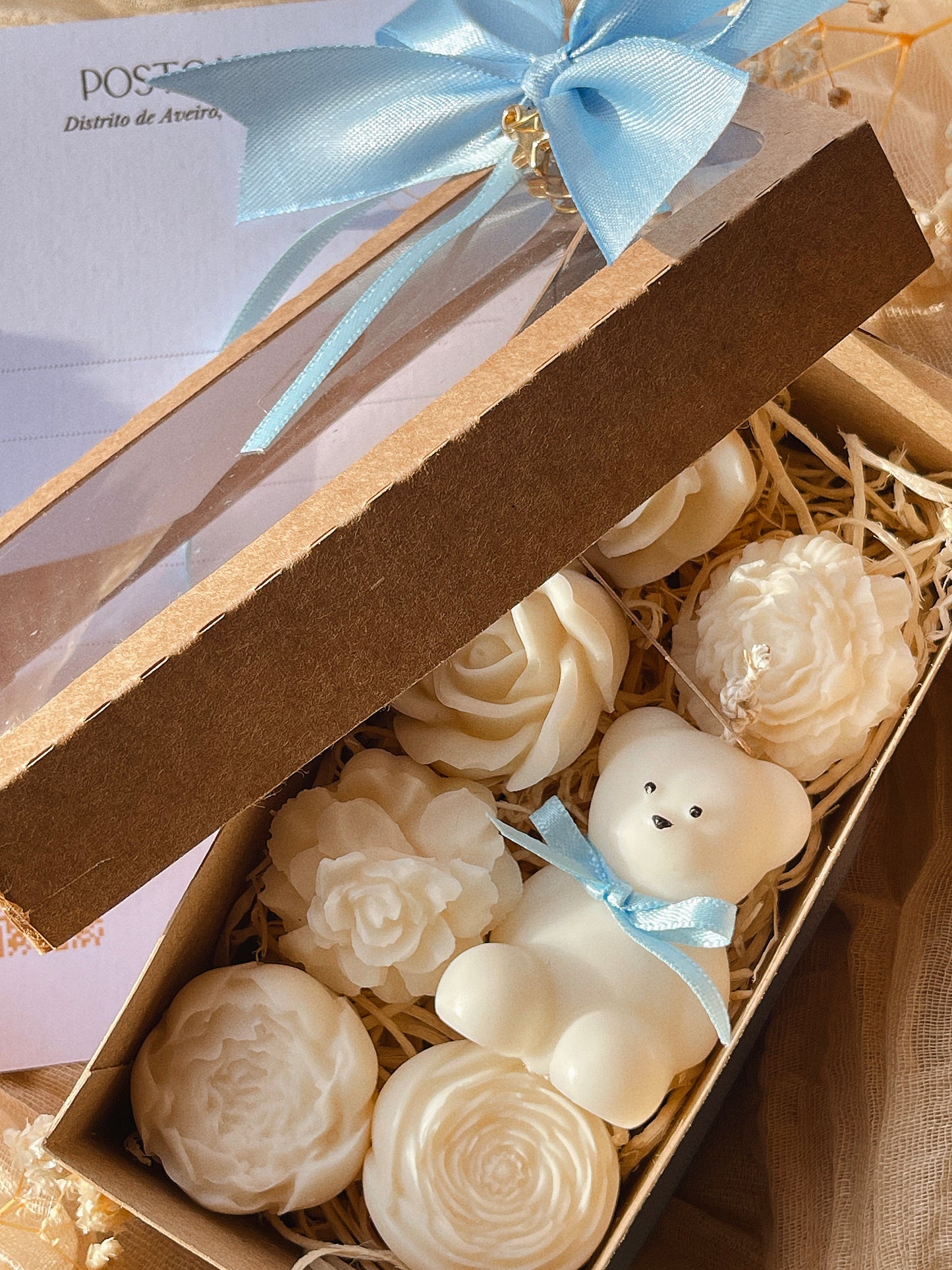 Coffret Perfumado Pequeno Urso | Vela Decorativa e Wax Melts n°02 Sublime - Lírio dos Balcãs