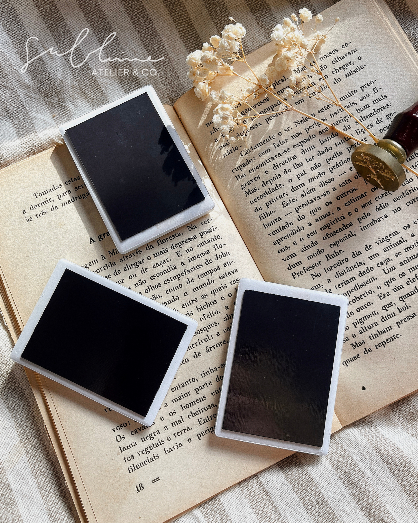 Íman Polaroid Personalizado em Cerâmica – Foto com Frase ou Código Spotify