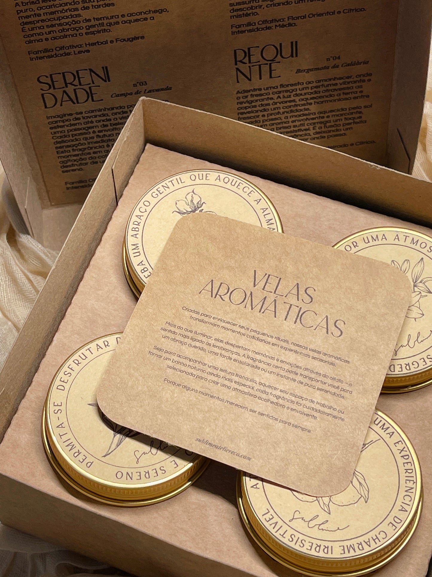 Coffret Discovery Set Best Sellers - 4 Fragrâncias de Velas Perfumadas Artesanais