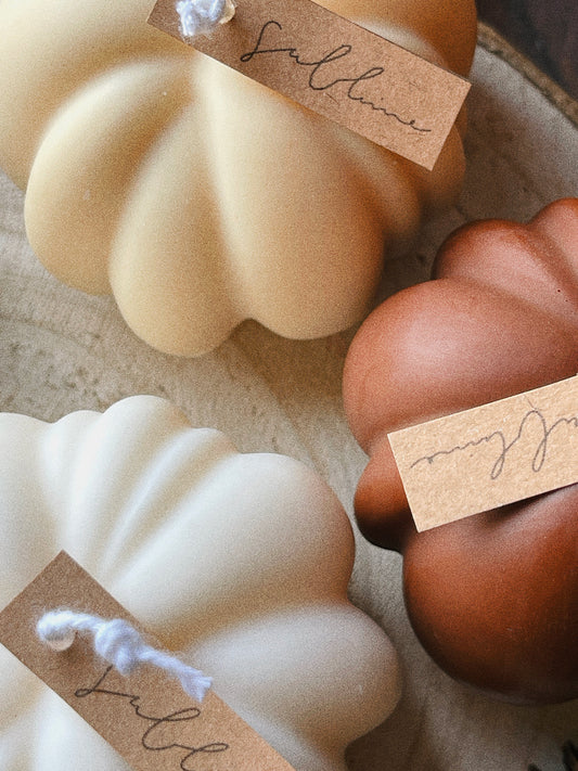 Vela Decorativa Outonal - Abóbora Minimalista