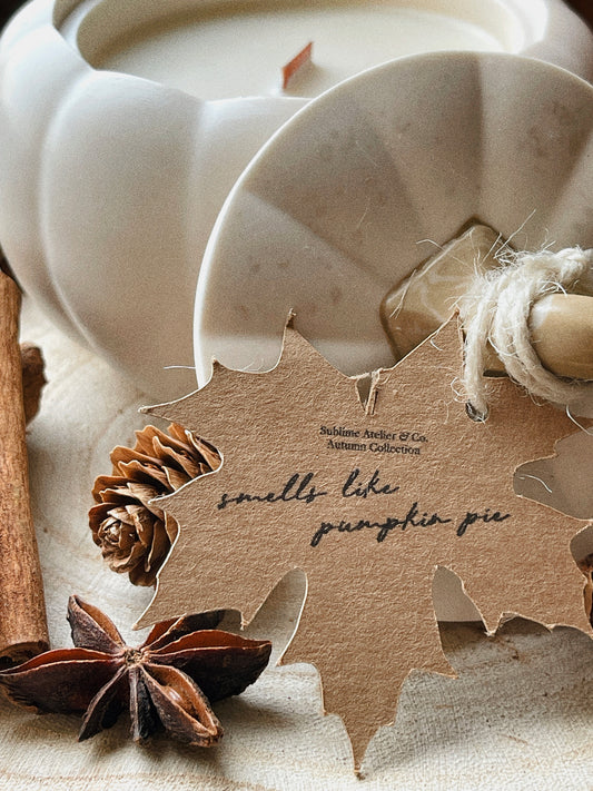 Vela Aromática Abóbora - Pumpkin Pie com Pavio de Madeira