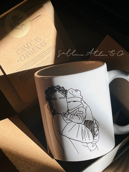 Caneca Clássica com Ilustração Autoral e Mensagem Personalizada