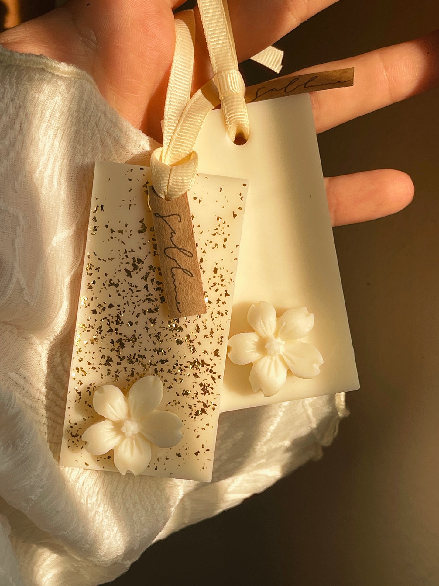 Duo Pendentes Aromáticos n°01 Aconchego - Flor de Algodão