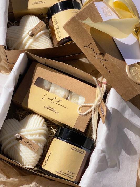 Coffret Best Sellers - Wax Melts, Vela Perfumada e Vela Decorativa Coração de Lã