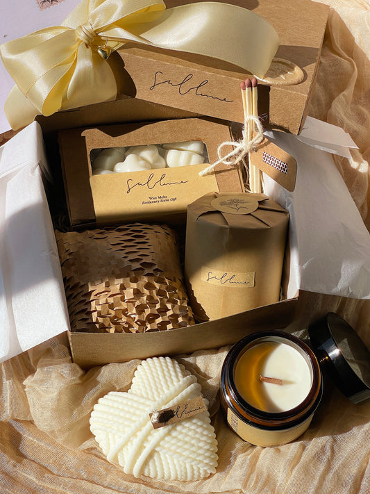 Coffret Best Sellers - Wax Melts, Vela Perfumada e Vela Decorativa Coração de Lã