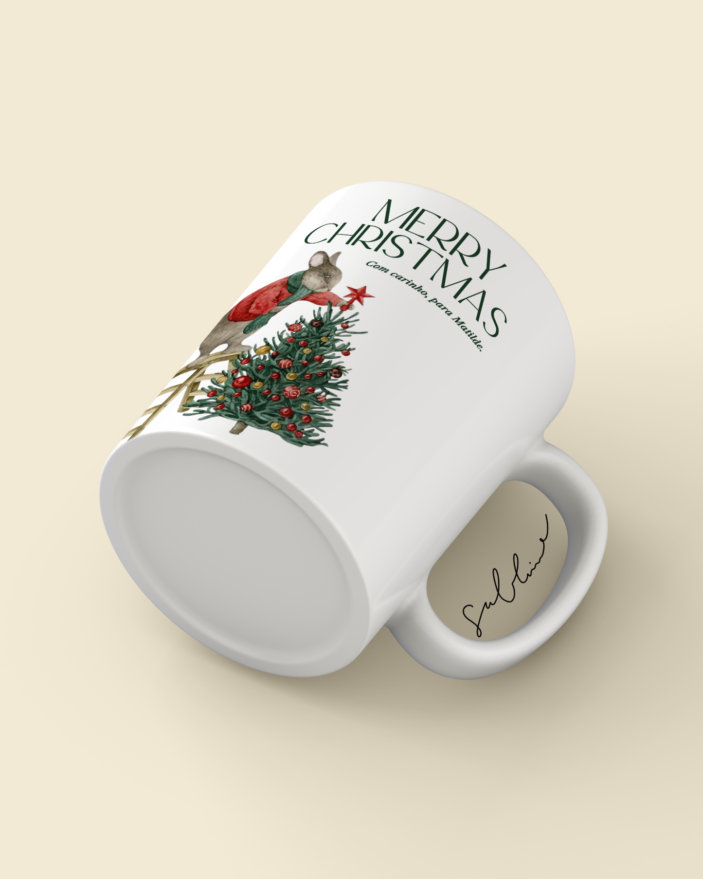 Caneca de Natal Personalizada - Floresta Encantada