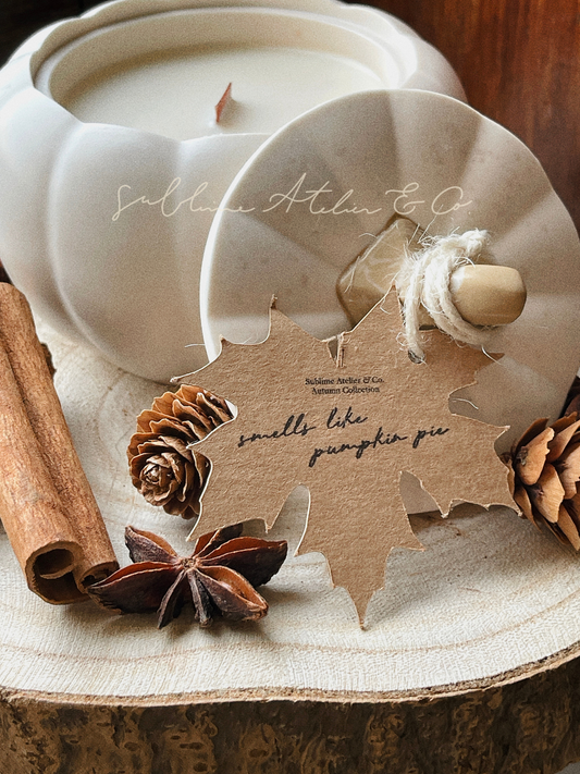Vela Aromática Abóbora - Pumpkin Pie com Pavio de Madeira