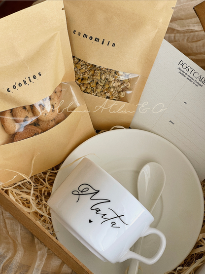 Coffret de Chávena Personalizada - Nome e Ilustração