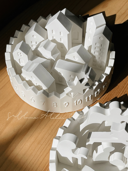 Presépio de Natal com Calendário do Advento ou Vilarejo de Natal