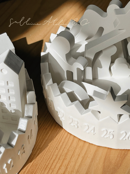 Presépio de Natal com Calendário do Advento ou Vilarejo de Natal