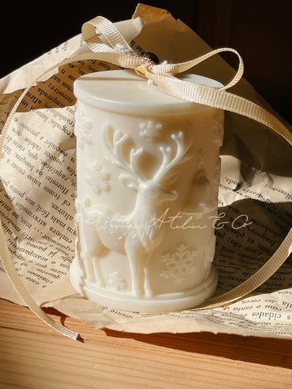 Vela Decorativa Reno Encantado – Vela Cenário de Natal
