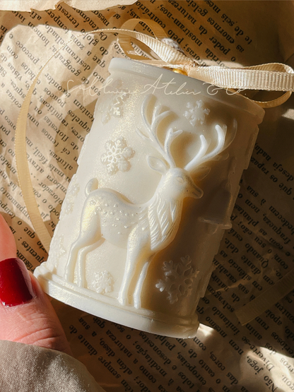 Vela Decorativa Reno Encantado – Vela Cenário de Natal