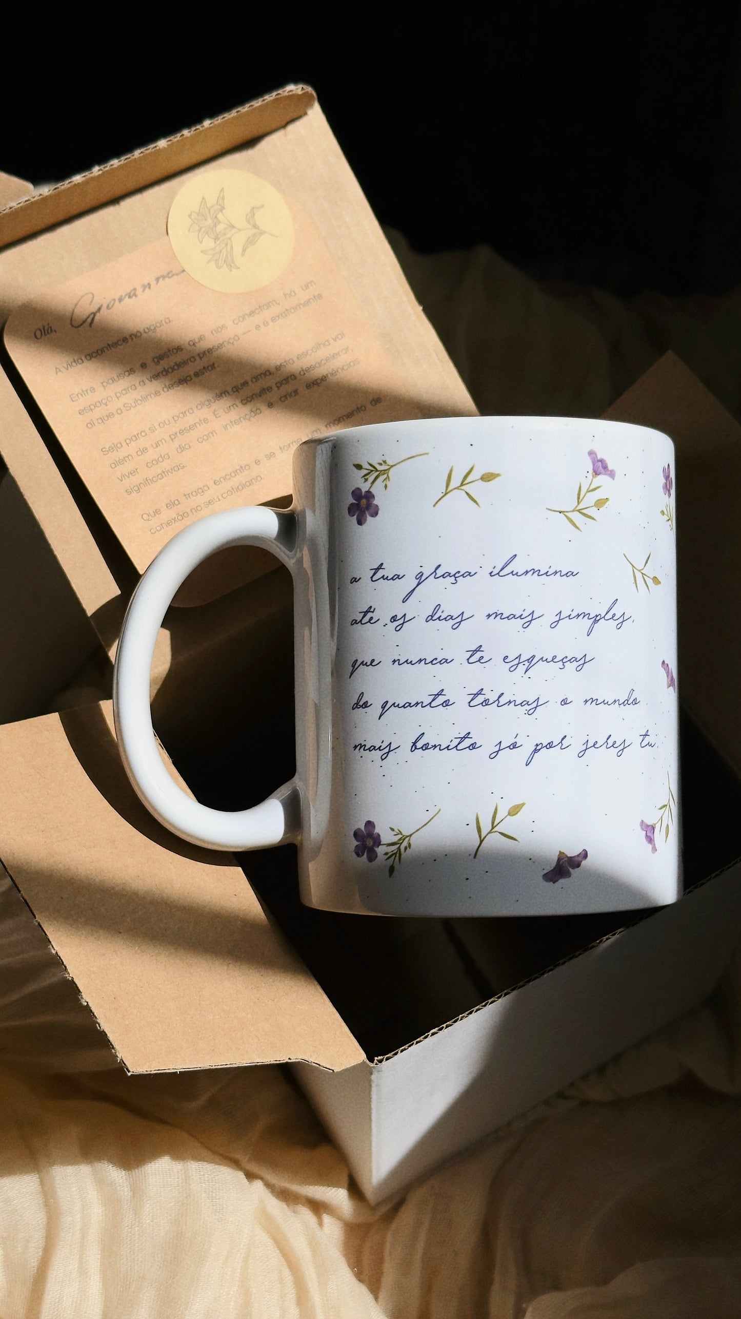 Caneca Clássica com Inicial e Frase Personalizada