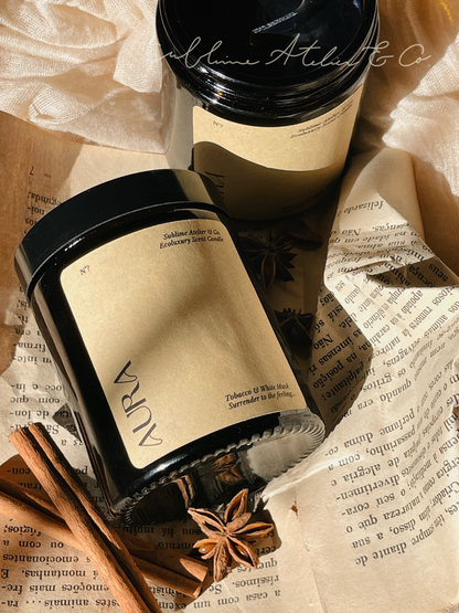 Vela Perfumada Artesanal 180g | n°? Aura - Tobacco & White Musk