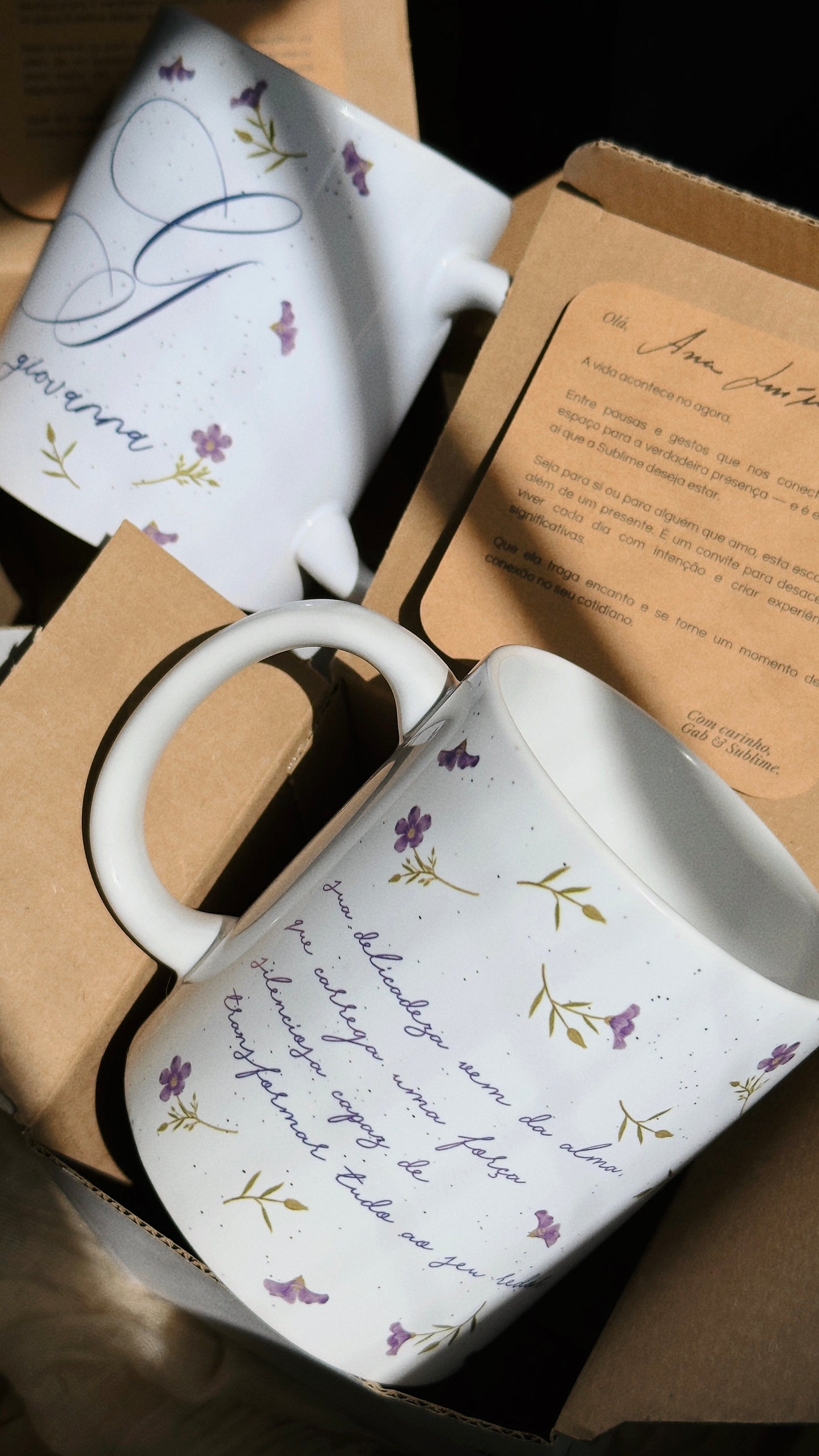 Caneca Clássica com Inicial e Frase Personalizada