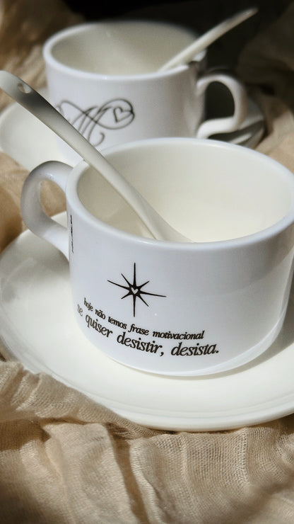Conjunto de Chávena Inicial e Frase Personalizada