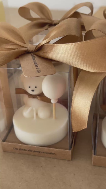 Velas Decorativas Pequeno Urso – Lembranças Personalizadas para Batizados e Aniversários